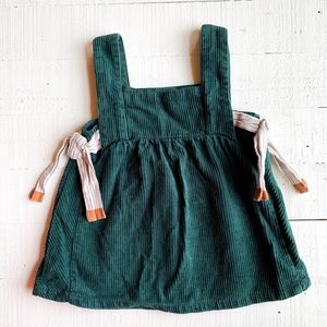 Corduroy dress with ties 9-12 months